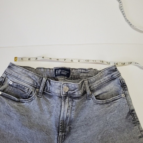 GAP universal legging jeans size 12 or 31 acid wash gray raw hem grey - Picture 4 of 10